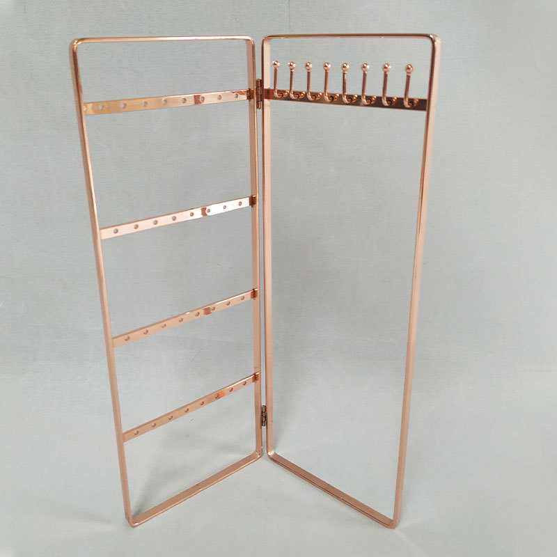 New Fashion Golden Metal Jewelry Holder Display Rack Stand Necklace Earrings T Bar Display Jewelry Storage Rack Hanger