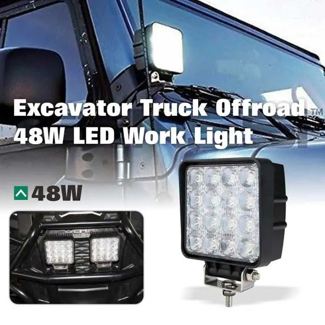 48W Led Square Headlights Tuff Plus Hot Sale 4.3 Inch Square Led Work Light For Truck Tracto Atv Utv Boat Led Working Lights