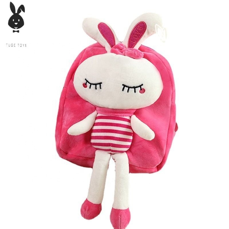 Hot sale new bunny schoolbag plush children's shoulder bag cute cartoon plush backpack