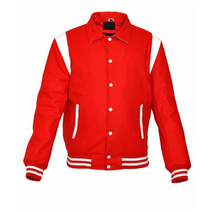 OEM Wholesale New Design Orange Custom High Quality Wool Letterman Bomber Varsity Jackets For Men And Women