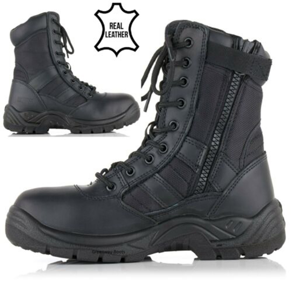 MENS TACTICAL SAFETY STEEL TOE  WORK SECURITY COMBAT SHOE BOOTS SIZE