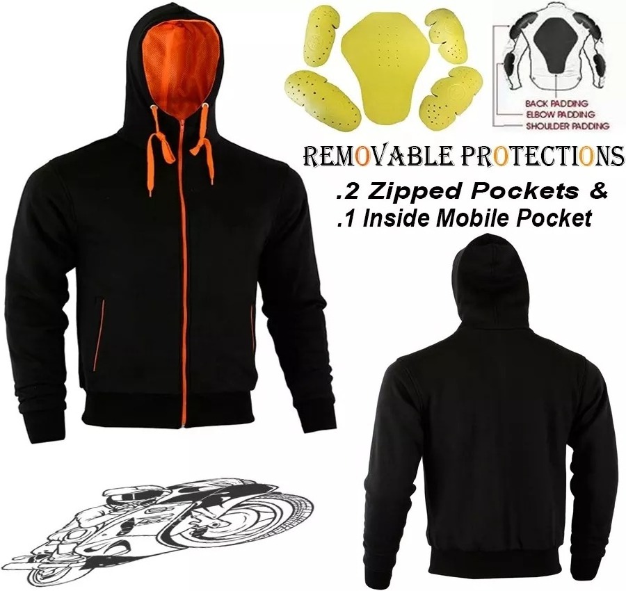 Motorbike Hoodie with Custom Logo and Armored Lining for Men and Women Protection Hoodie Best hoodies