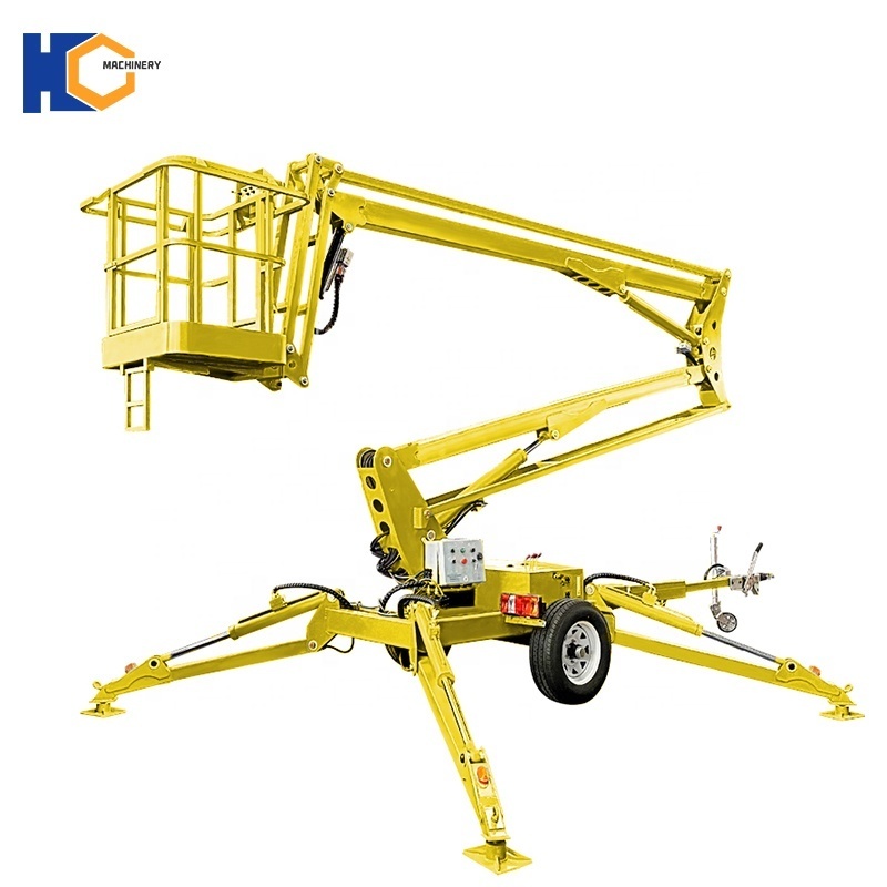 200kg 18m Articulating Towable Trailer Mounted Boom Lift Cherry Picker