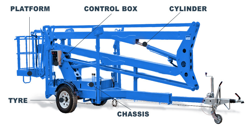 Hot Selling Cherry Picker 8m to 22m man lift boom lift towable articulated boom lift for sale