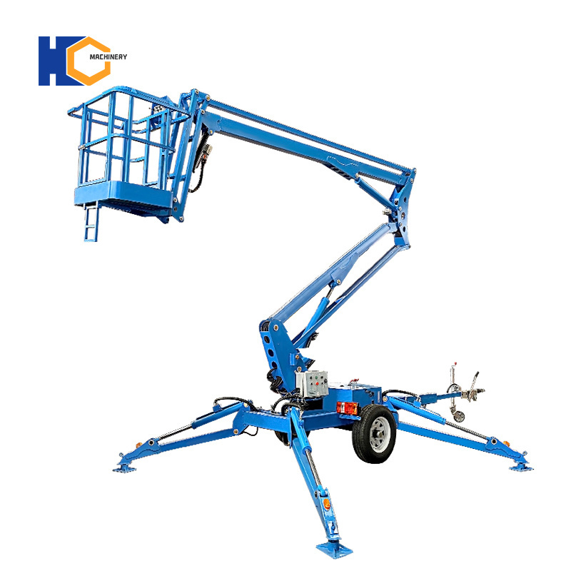 HC Hot Selling 12m Telescopic cherry picker small articulating genie boom lift towable