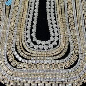 Free Sample Custom Iced Out Miami Cuban Link Chain 14K 18K Real Gold Silver Rapper Hip Hop Jewelry Factory Necklace Men Women