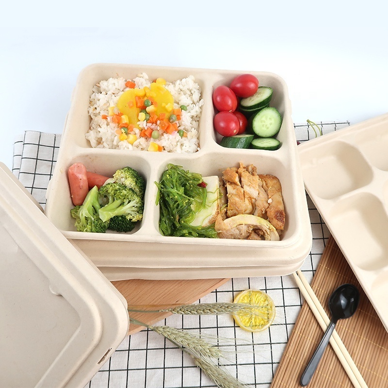 Free Sample Take Away Container Paper Food Box One Time Disposable Bento Food Catering Lunch Box