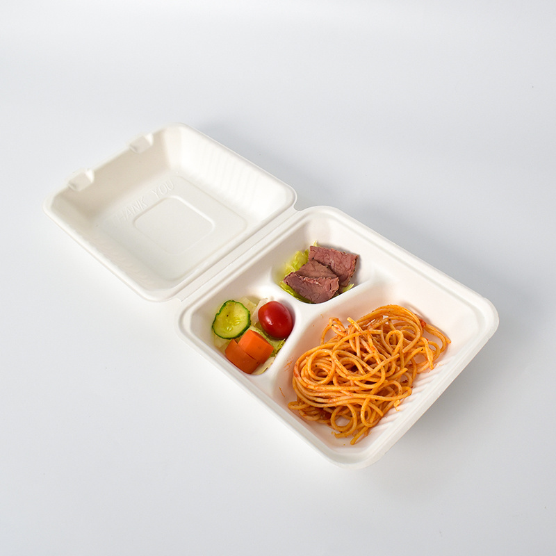 Free Sample Restaurant Hot Fast Food Take Away Packaging Lunch Box Disposable Biodegradable Clamshell Food Container