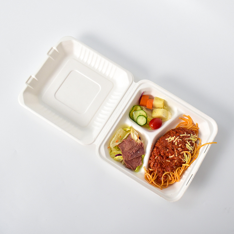 Free Sample Restaurant Hot Fast Food Take Away Packaging Lunch Box Disposable Biodegradable Clamshell Food Container