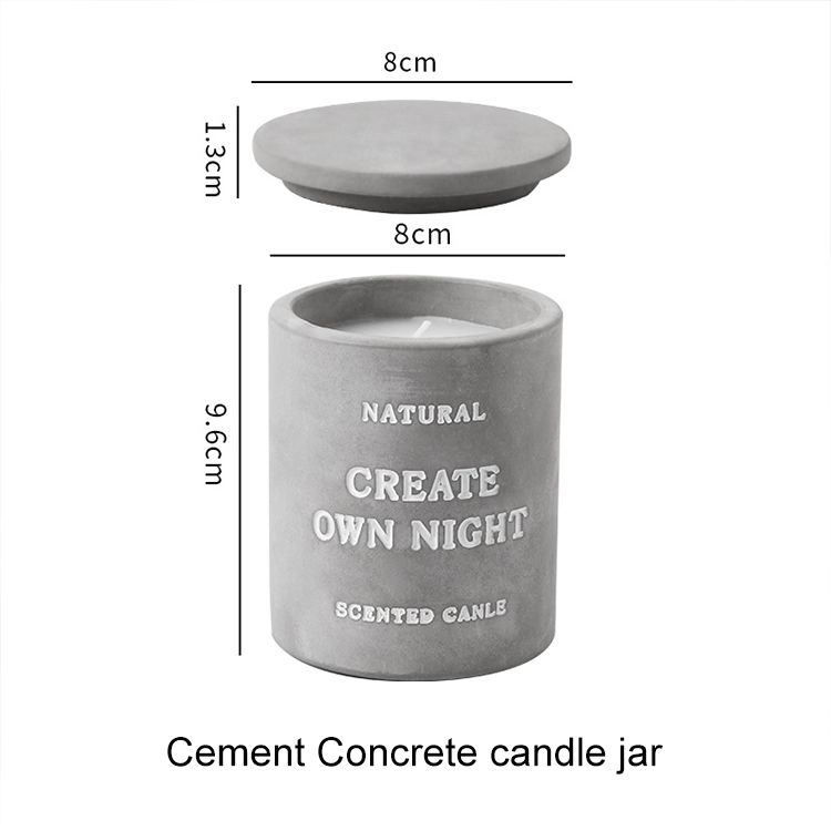 Custom Frosted Round Matte Color Candle Jar Ceramic Candle Jars Nordic Concrete Cement Candle Jar