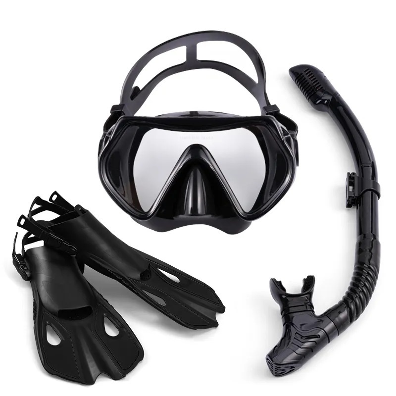 Outdoor sports diving mask breathing tube adjustable flipper frog shoes diving three piece set