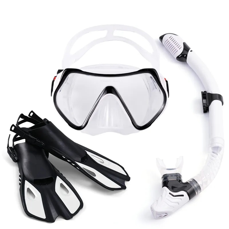 Outdoor sports diving mask breathing tube adjustable flipper frog shoes diving three piece set