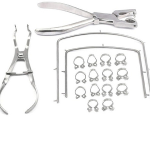 Rubber Dam Starter Kit of 18 Pcs with Frame Punch Clamps Dental Instruments