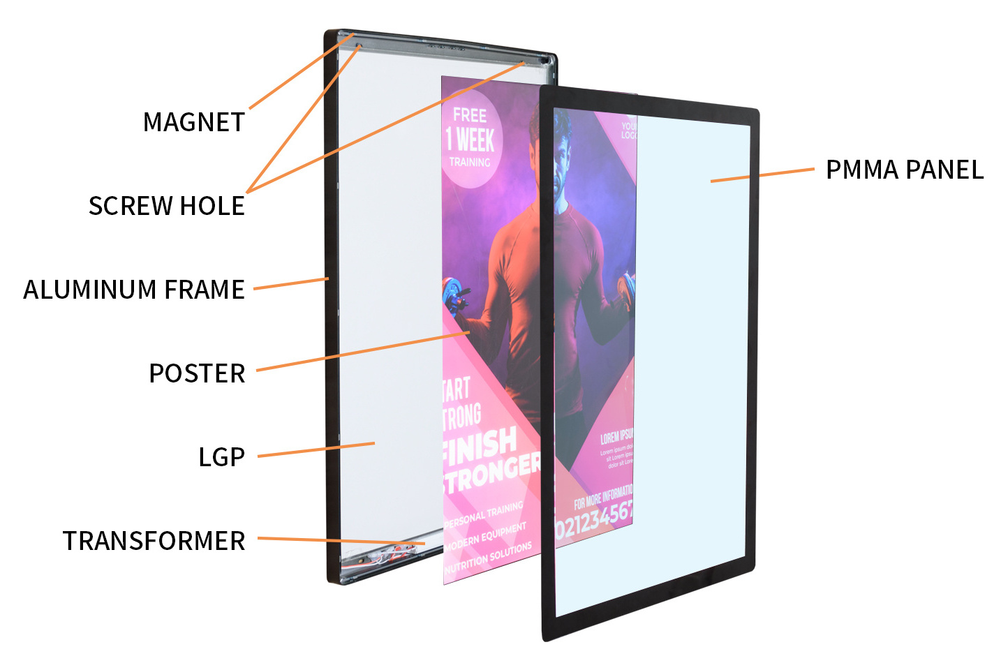 new led poster  custom advertising advertising sign light