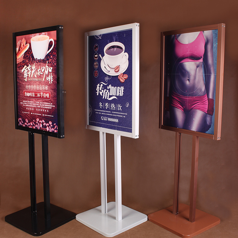 double column aluminum poster frame display pvc sign stand outdoor poster stand