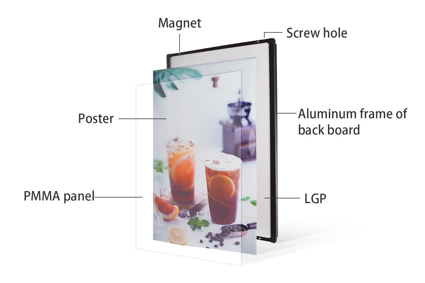 frame slim light 27x40 led led light box restaurant menu board picture poster frame