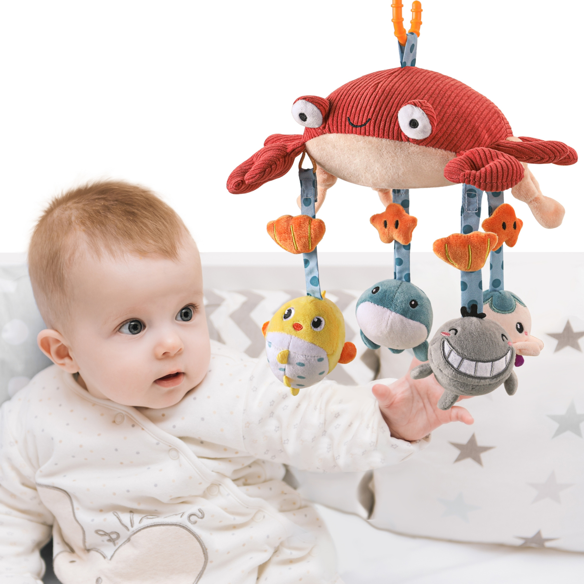 Tumama Kids New Design Animal Baby Toy Crab Mobile Crib Baby Stroller Lathe Hanging Bell Appease Rattle Plush Children's Toys