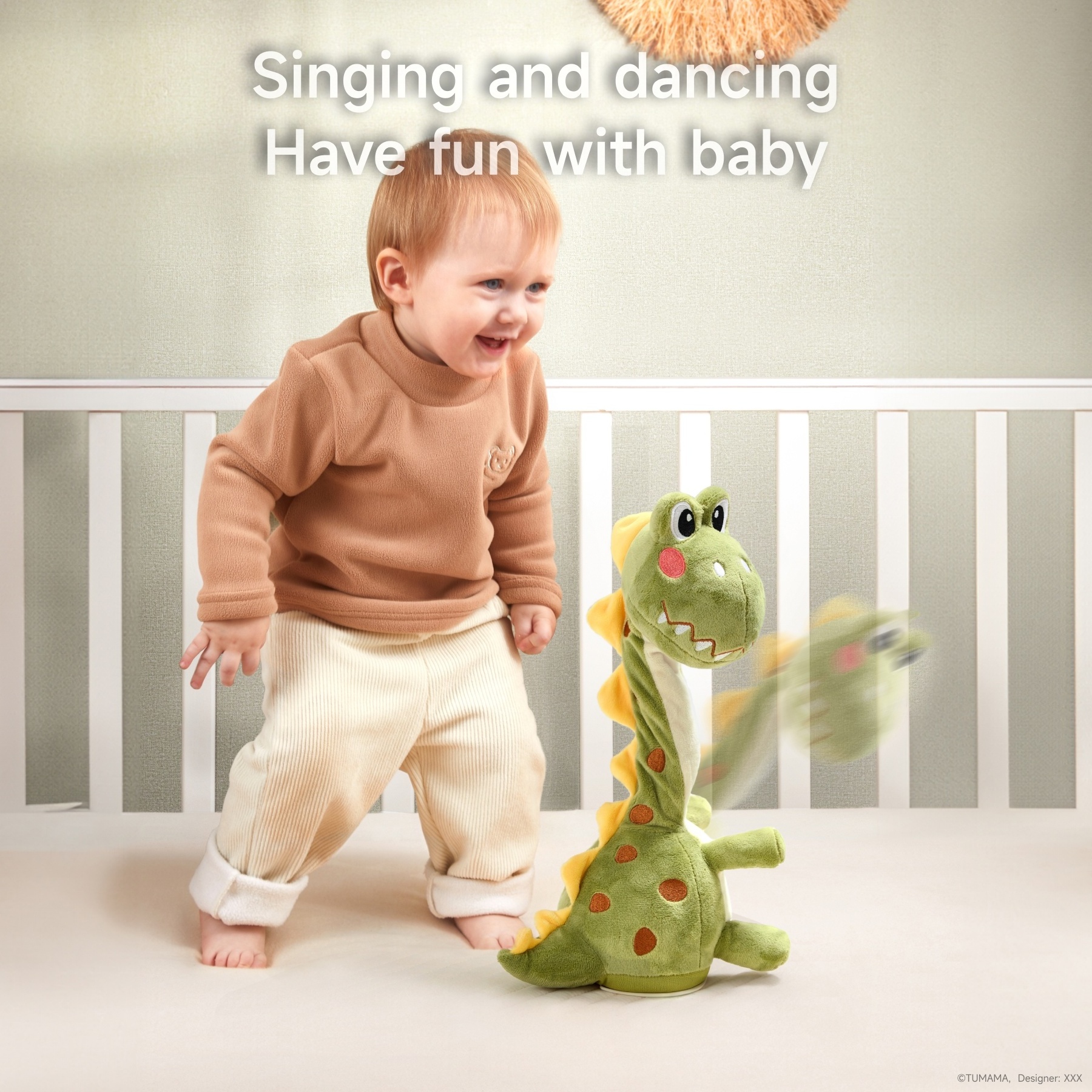 Tumama Kids Stuffed Singing Dancing Dinosaur Speaking Toy Electric Musical Dancing Animal Plush Talking Toys