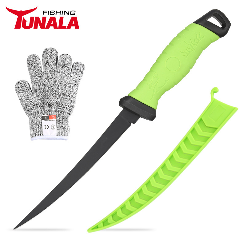 Fishing Fillet Knife with anti- cutting Mitten for Filleting and Boning ,Protective Sheath for Freshwater & Saltwater Fish