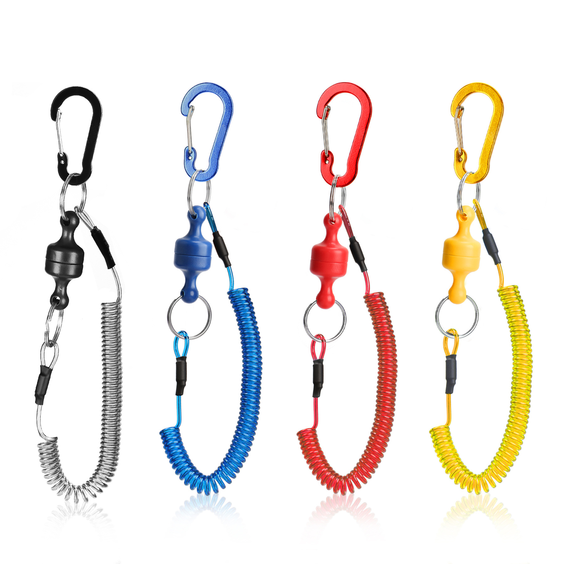 Heavy Duty Fishing Strongest Magnetic Net Release Magnet Clip Holder Retractor with Coiled Lanyard