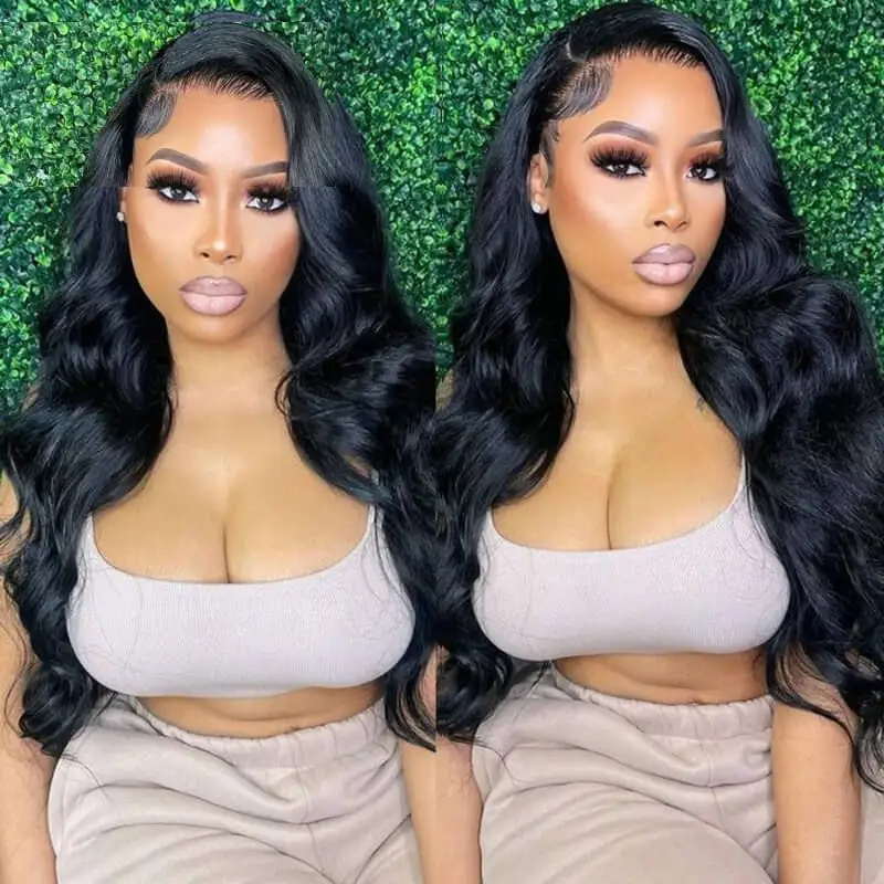 Cuticle Human Hair Deep Wave  Lace Closure Wig 32 Inch 13X6 Hd Lace Frontal Deep Wave Wig Mink Brazilian Hair Wigs Lace Front