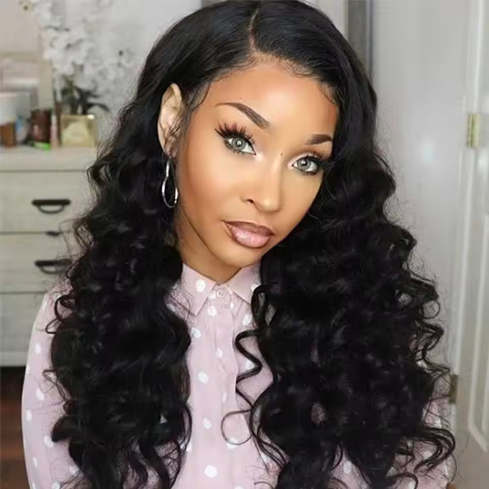 Cuticle Human Hair Deep Wave  Lace Closure Wig 32 Inch 13X6 Hd Lace Frontal Deep Wave Wig Mink Brazilian Hair Wigs Lace Front