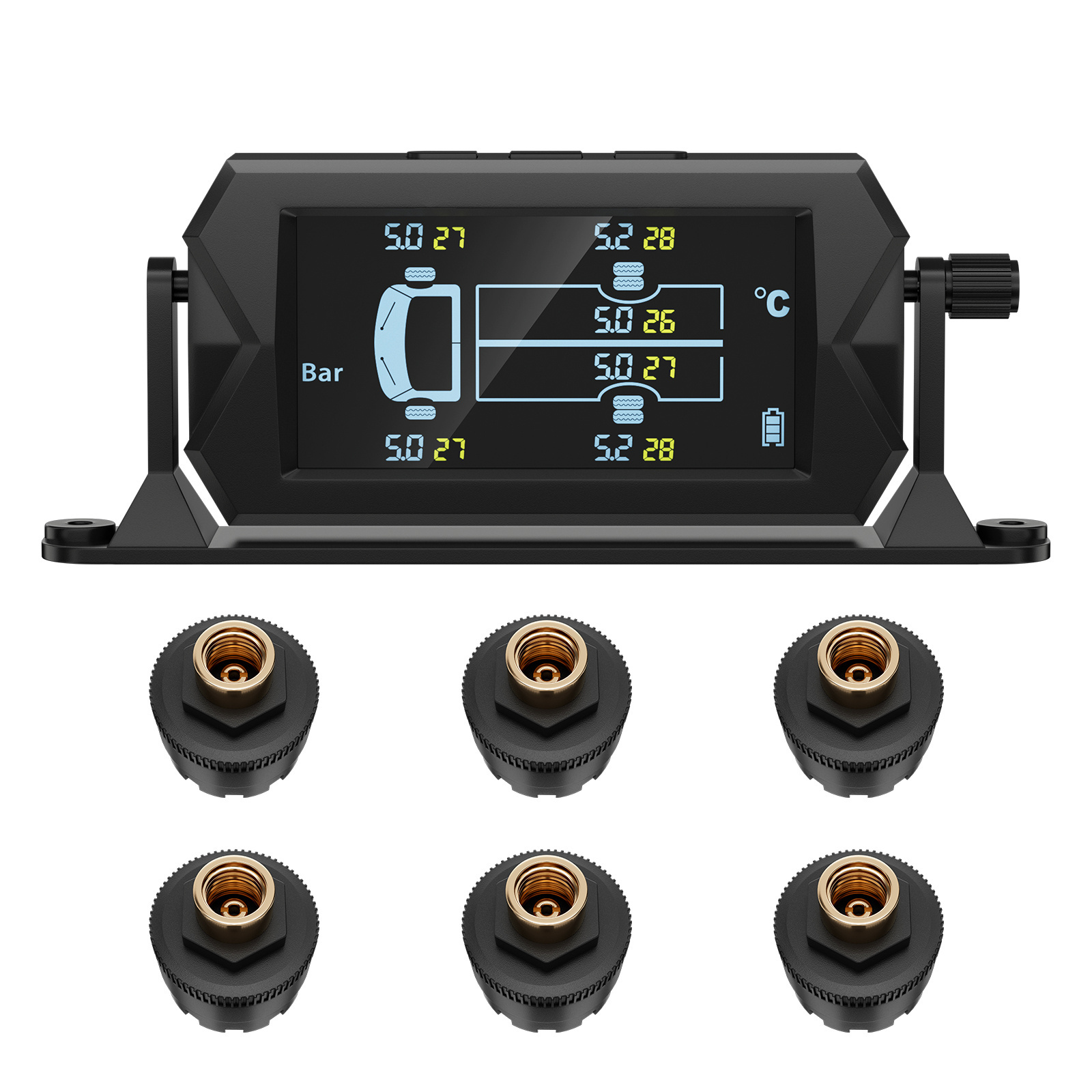 0-8 bar 116 psi 0-15bar 217 psi optional 6 sensor truck TPMS tire pressure monitoring 6 tyres truck TPMS tire pressure sensor