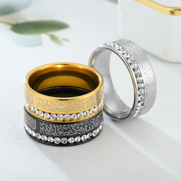 wholesale fashion silver color china islamic jewellery rings for muslim men