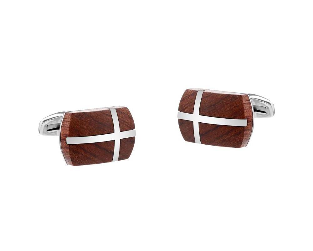 316 stainless steel combined plain wood cufflinks bullet cufflinks