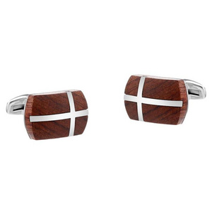 316 stainless steel combined plain wood cufflinks bullet cufflinks