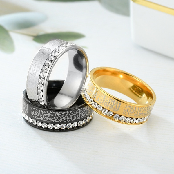 wholesale fashion silver color china islamic jewellery rings for muslim men