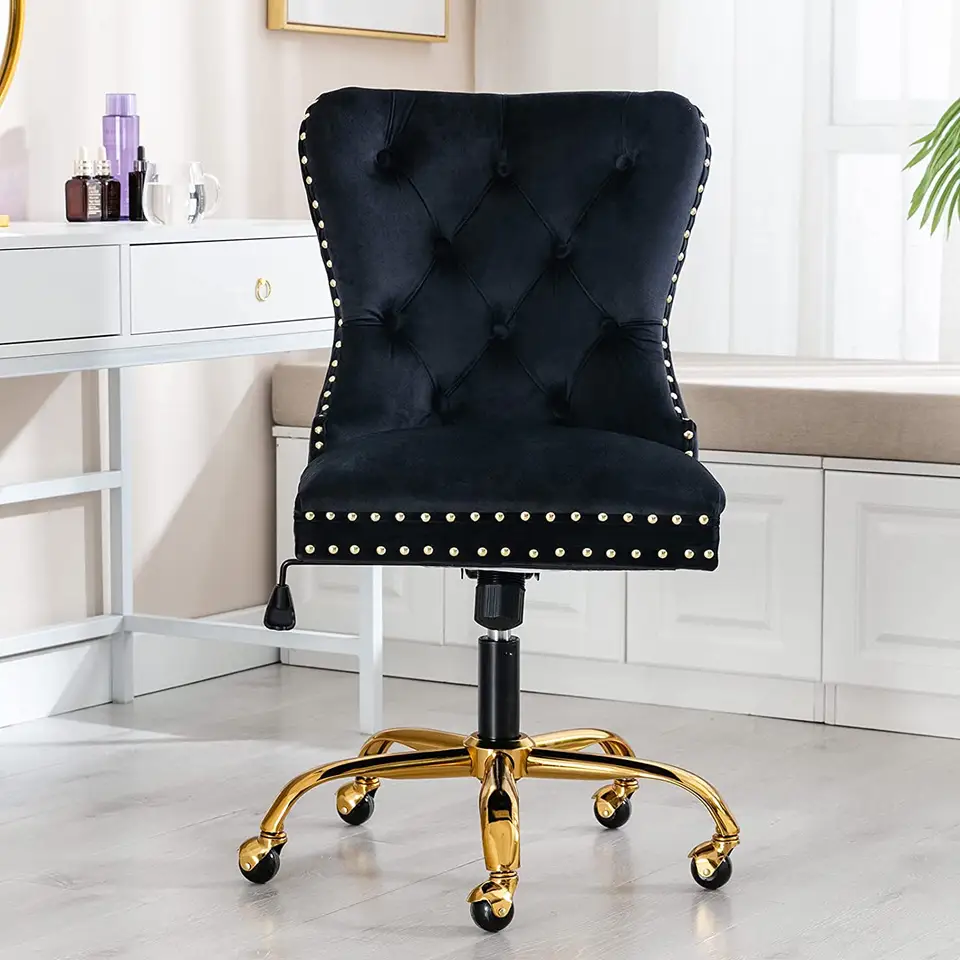 Hot Sales Adjustable Swivel Tufted Velvet Design Executive Accent  Office Chair