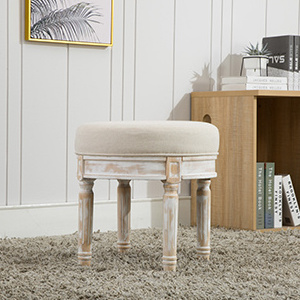 TUNUO Factory Directly Sales Small Round  Ottoman Stool Upholstered Bench Stool for Bedroom