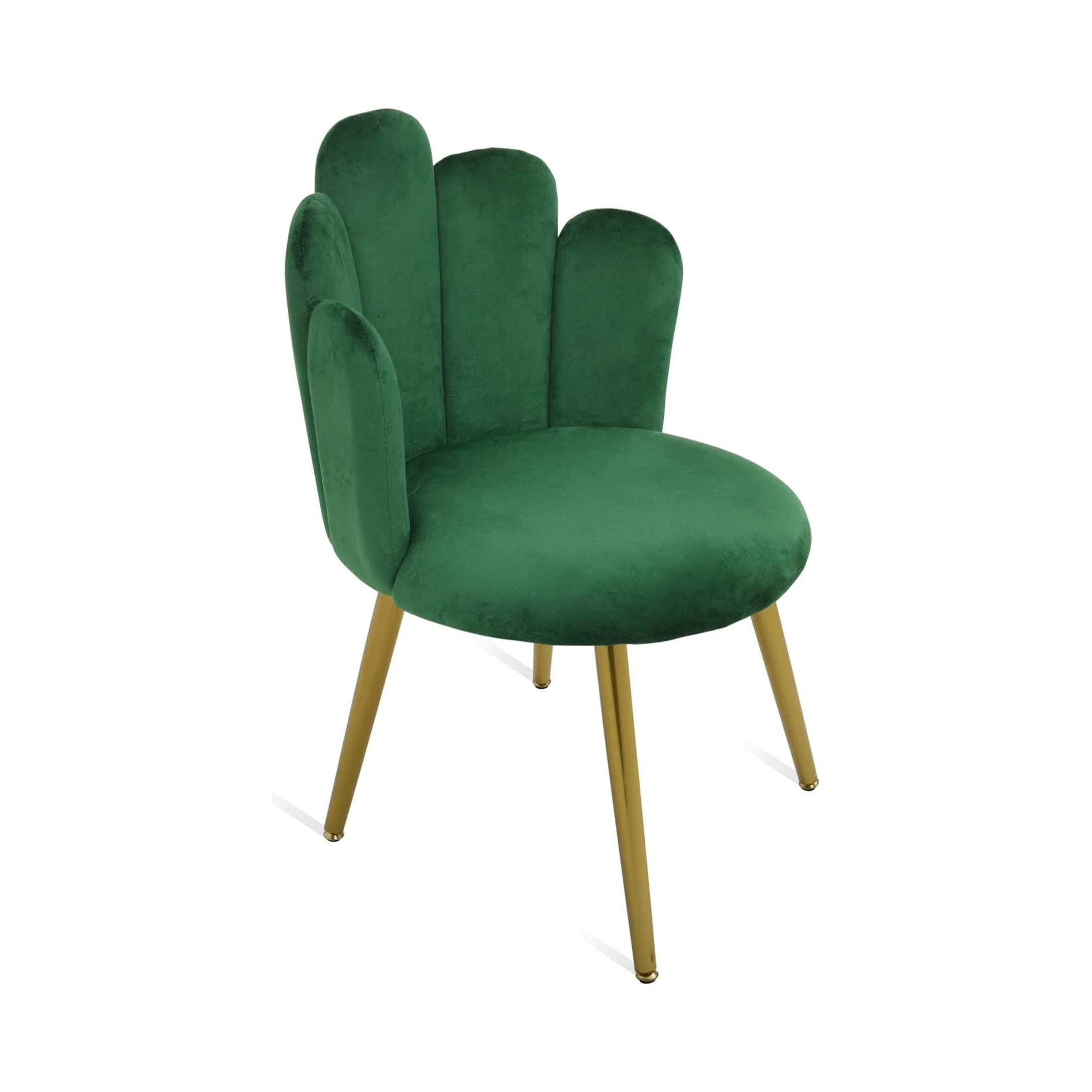 Midcentury Modern Accent Velvet Chair with Gold Legs Makeup Chair for Living Room Bedroom