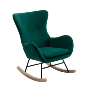 TUNUO Furniture Rocking Wooden and Metal Rocker Glider Chair