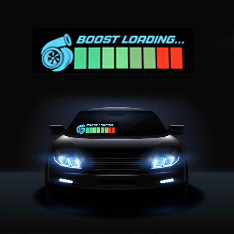 Turbo boost loading warning LED Glowing Car Sticker Champ Shockwave Car Glass Sticker