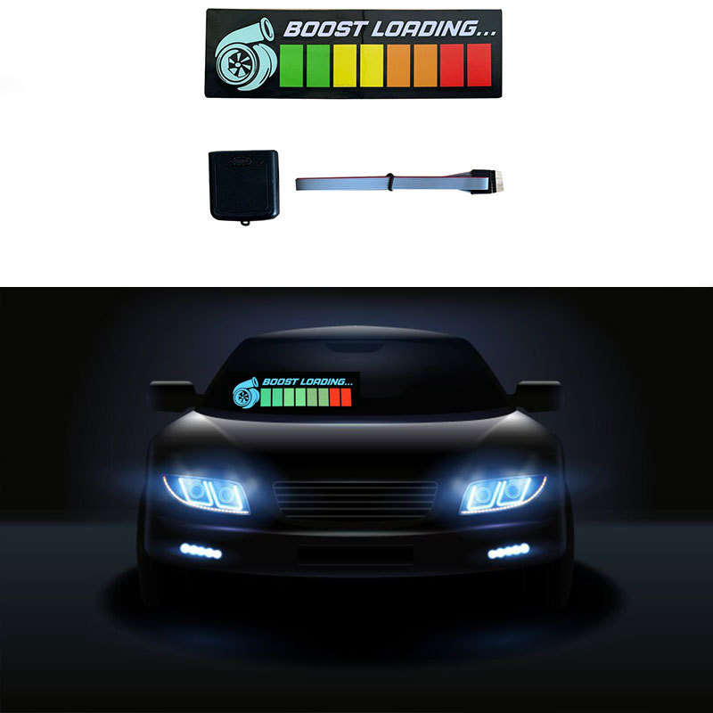 Turbo boost loading warning LED Glowing Car Sticker Champ Shockwave Car Glass Sticker