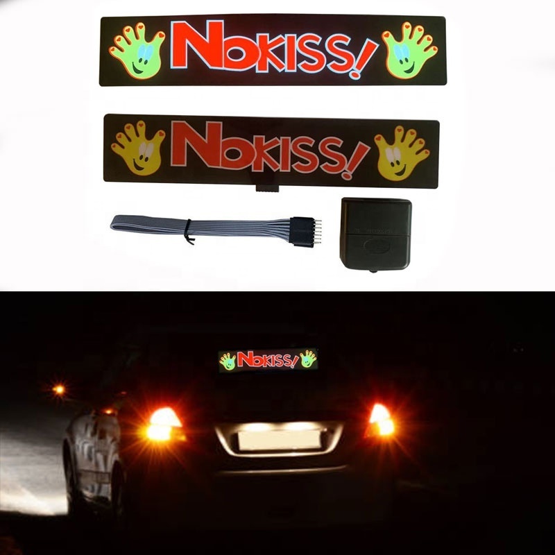 Car LED No Kiss Sign Light Up Sticker Windows JDM Panel