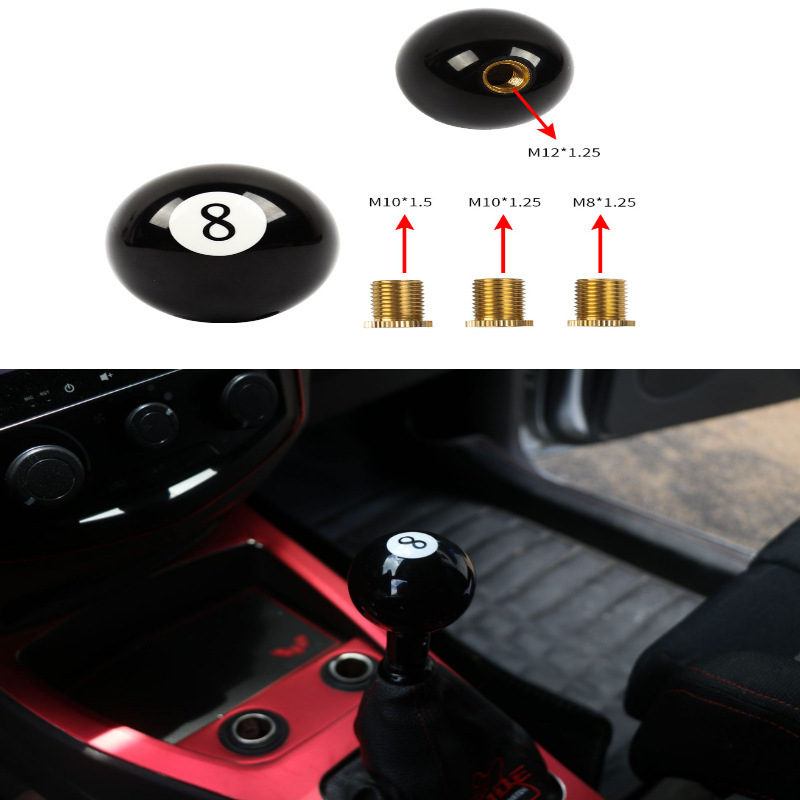 Jdm car manual gear shift billiards 8 numbers black ball shift lever gear shift knob universal