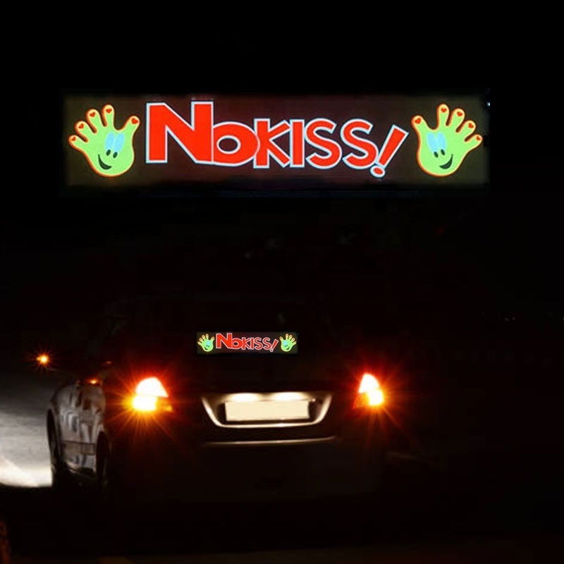 Car LED No Kiss Sign Light Up Sticker Windows JDM Panel