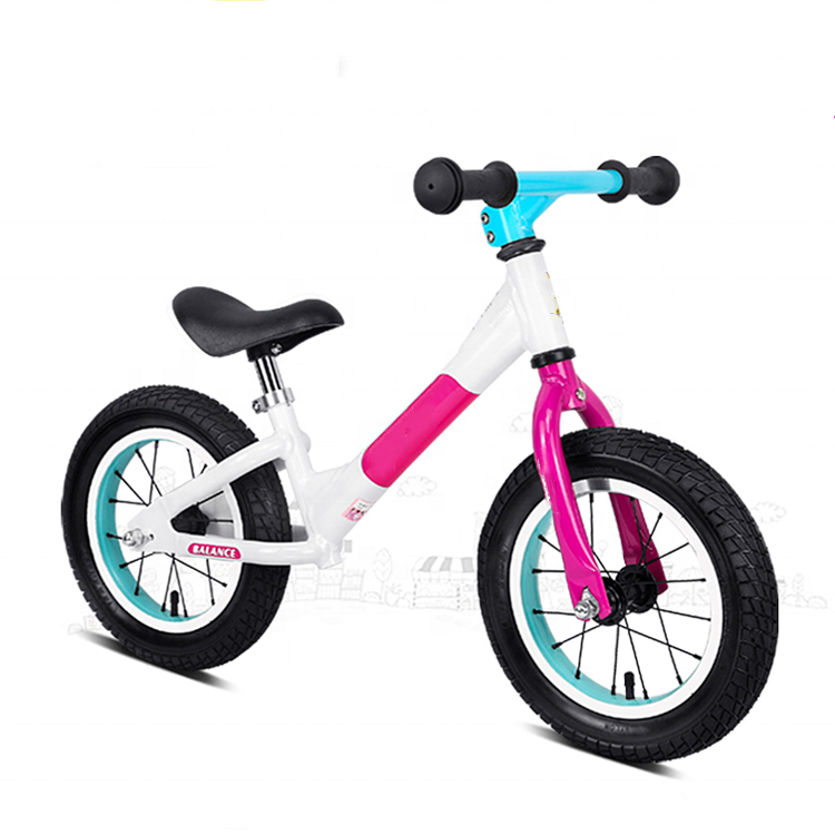 Children's Balanced Bicycle 12 inch Aluminum Alloy Shell Fashion Color Matching Coarse Tire Anti slip