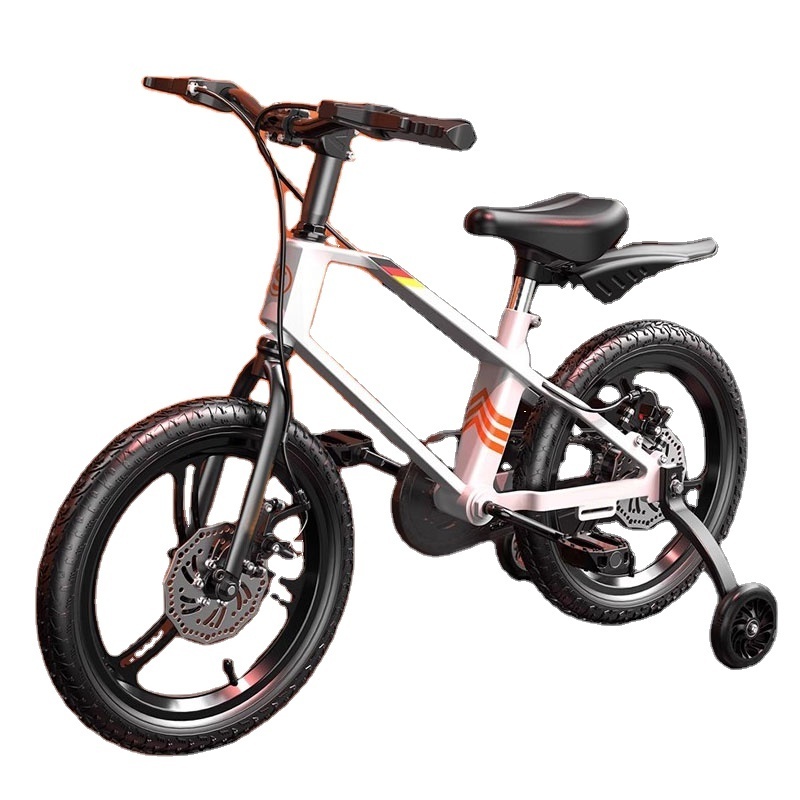 Export factory supply 14 16 18 inch magnesium alloy children s bike disc brake kids bike with training wheel