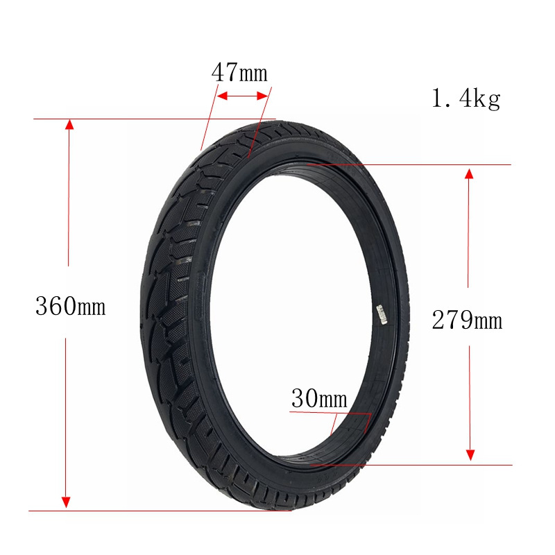 16x1.75 solid tyre 16 inch non pneumatic tire for electric bike