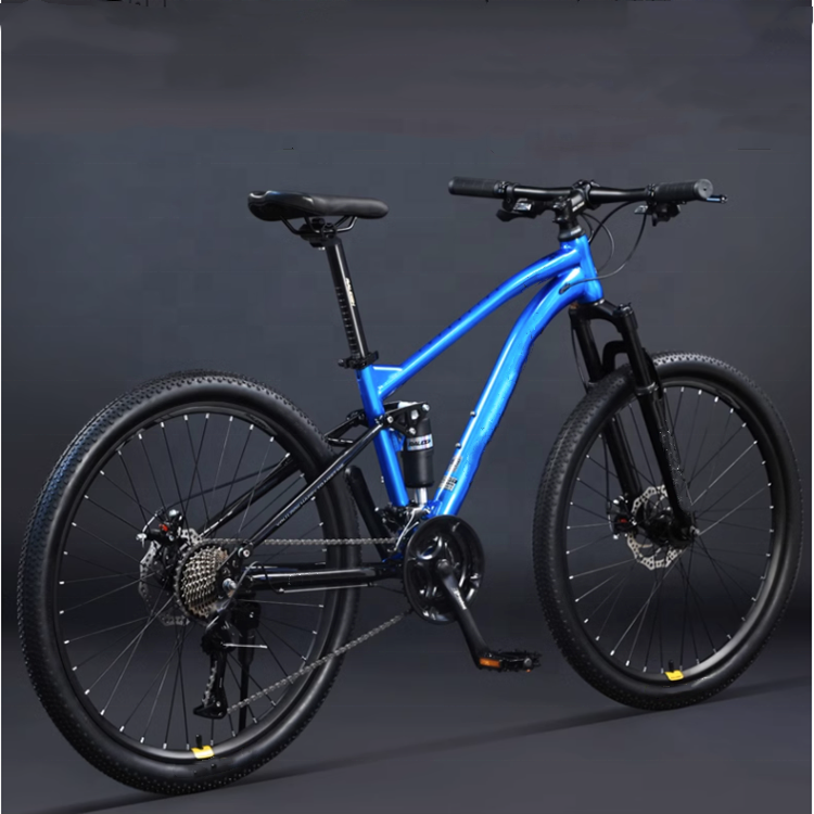 24 26 29 inch mountain-bike high carbon steel with front led light carbon fiber mountain bike full suspension style