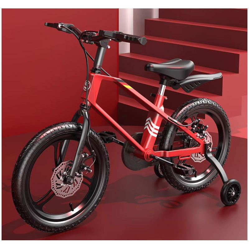 Export factory supply 14 16 18 inch magnesium alloy children s bike disc brake kids bike with training wheel