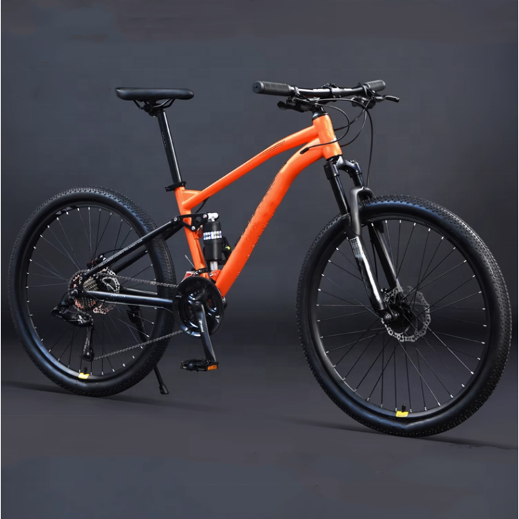 24 26 29 inch mountain-bike high carbon steel with front led light carbon fiber mountain bike full suspension style