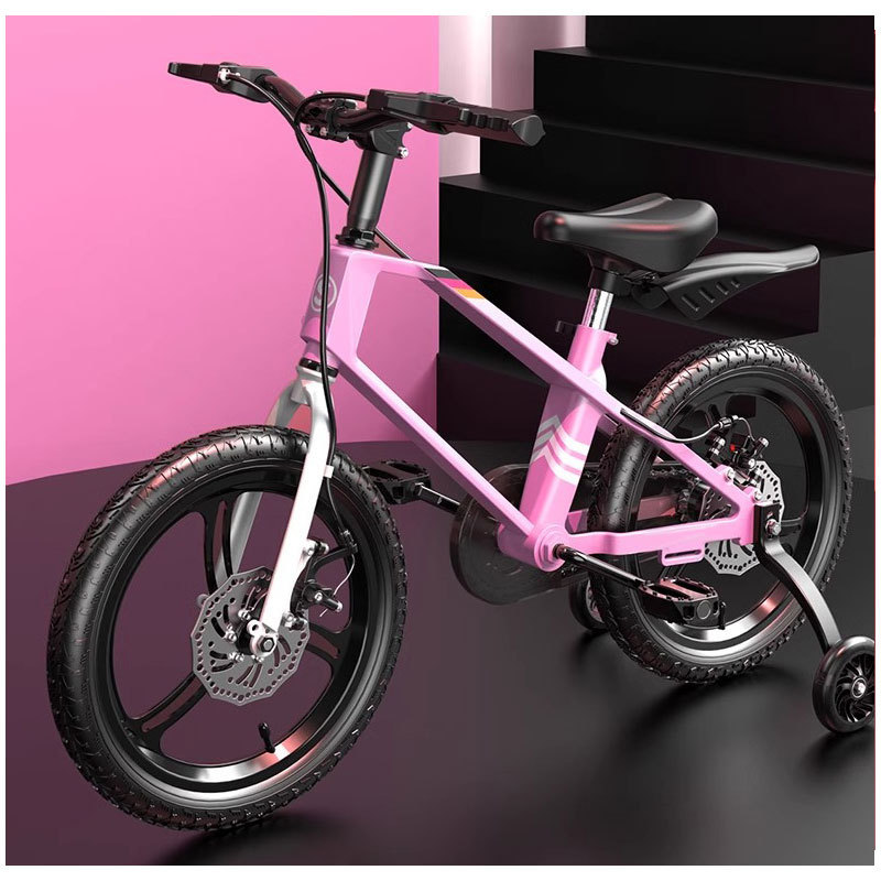 Export factory supply 14 16 18 inch magnesium alloy children s bike disc brake kids bike with training wheel