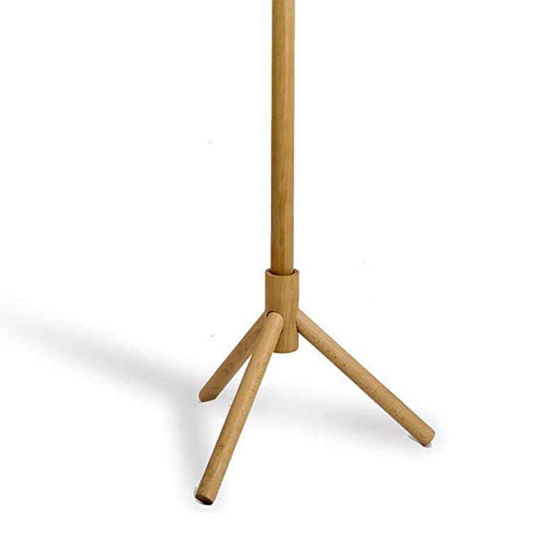 Coat Stand Solid Wood Coat Rack Free Standing Entryway Hall Tree for Clothes, Hats, Handbags, Rubberwood, Dark Walnut