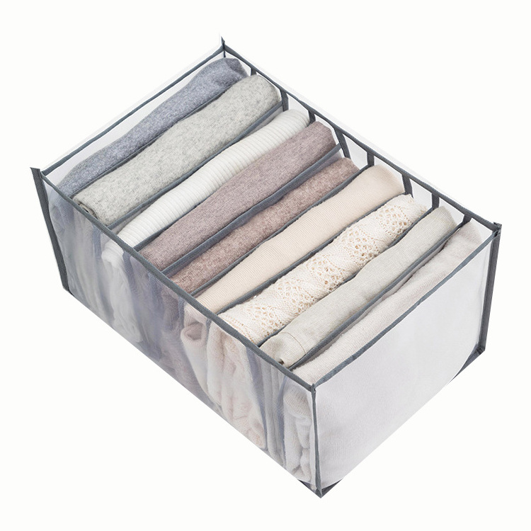 jeans compartment  storage box 7-grid jeans compartment drawer organizer coloet T shirt organizer