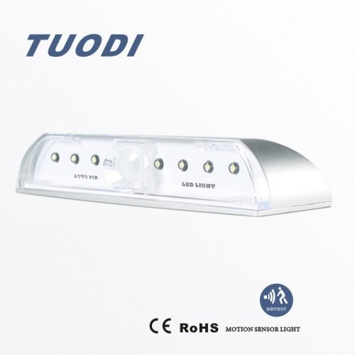 TUODI Infrared PIR Wireless Auto Sensor Motion Detector LED Light door Keyhole lamp 8 bulbs Silver